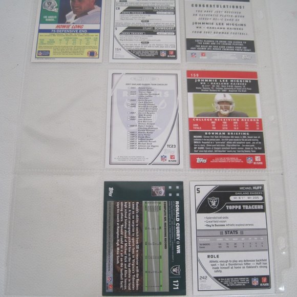Lot of 7 Oakland Raiders NFL Player Cards - Picture 2 of 12